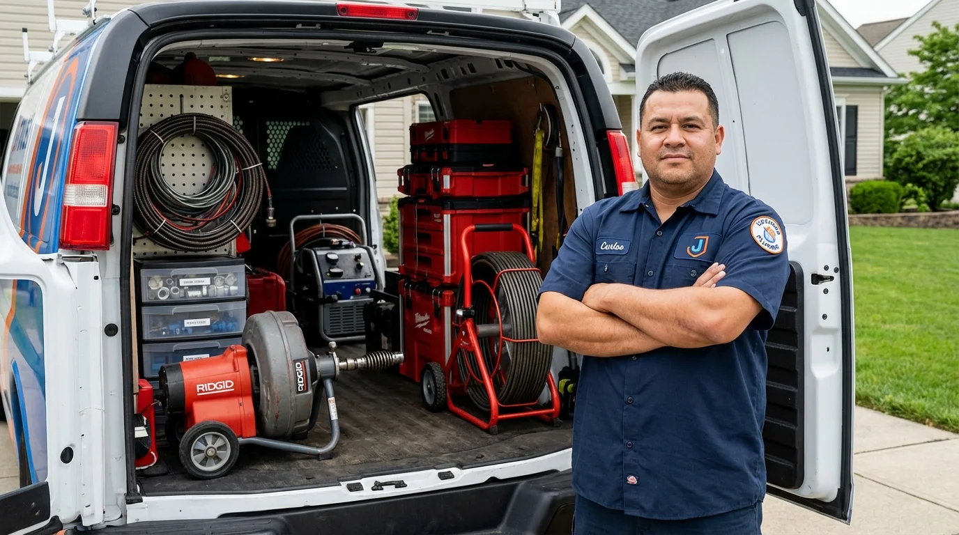 Professional drain cleaning equipment and Johns Plumbing LLC plumber in Riverview